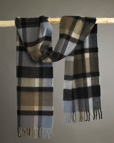 Picnic Blue Wide Cashmere Scarf